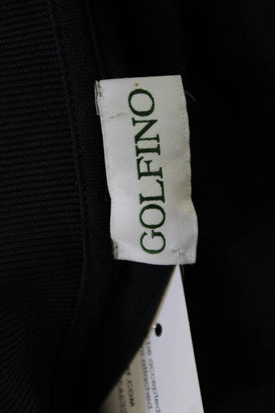 Golfino Womens Basic Polo Sleeveless Collared Black Cotton Blend Size 8
