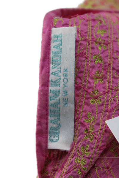 Graham Kandiah Womens Kaftan Blouse Pink V-Neck Long Sleeve Polyester Size L