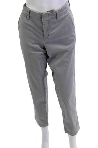 Vince Unisex Cropped Chino Ankle Gray Pants 98% Cotton Size 6