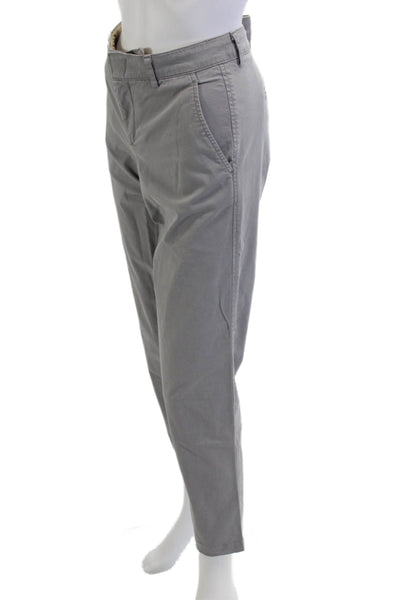 Vince Unisex Cropped Chino Ankle Gray Pants 98% Cotton Size 6
