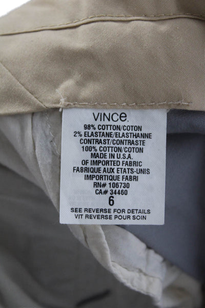 Vince Unisex Cropped Chino Ankle Gray Pants 98% Cotton Size 6