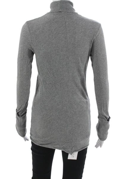 Enza Costa For Intermix Unisex Pullover Turtleneck Gray Cashmere Cotton Size M