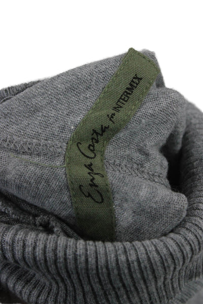 Enza Costa For Intermix Unisex Pullover Turtleneck Gray Cashmere Cotton Size M
