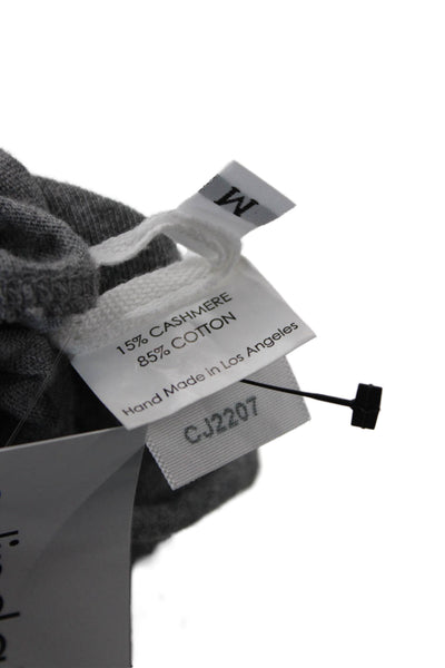 Enza Costa For Intermix Unisex Pullover Turtleneck Gray Cashmere Cotton Size M