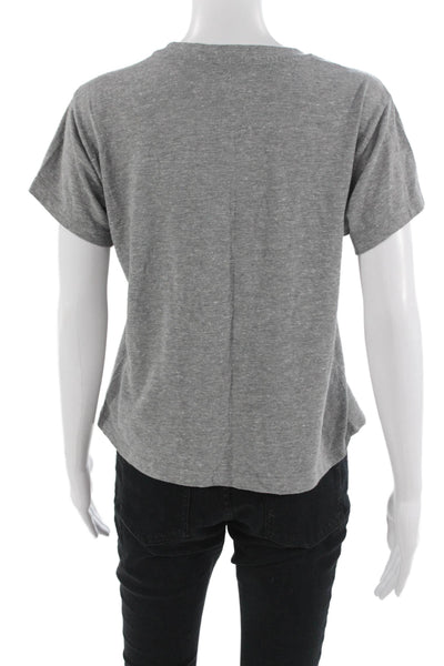 Chaser Womens Cropped Graphic T Shirt Gray Short Sleeve Crew Neck Size S