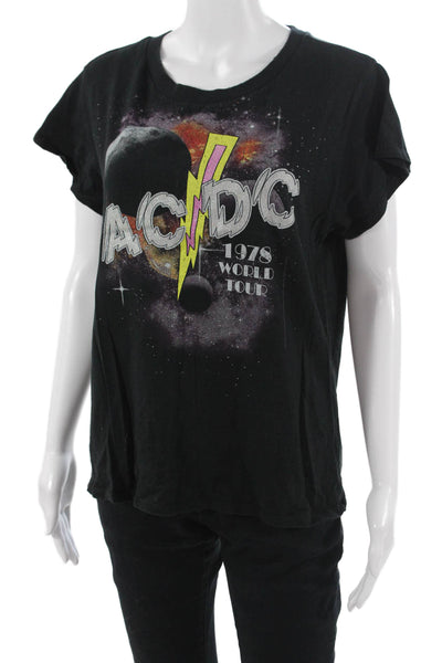 Chaser Womens Black Graphic Crewneck Cotton Jersey Short Sleeve Size S