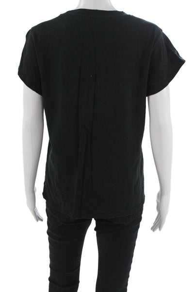 Chaser Womens Black Graphic Crewneck Cotton Jersey Short Sleeve Size S