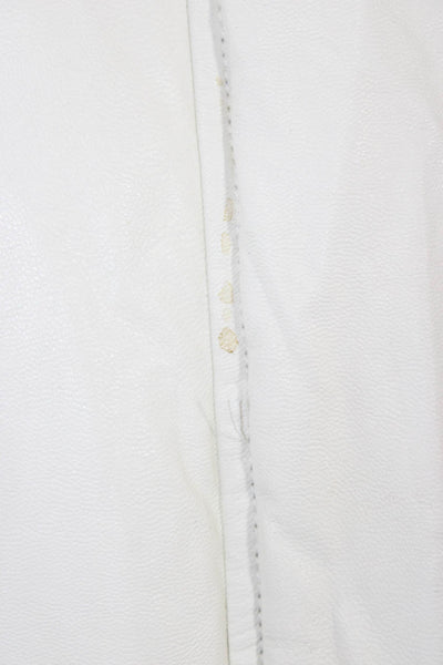 Apparis Womens White Puffer Jacket High Neck Long Sleeve Wool Blend Size S