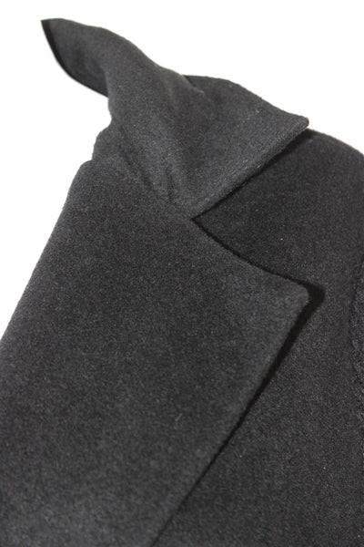 Splendid Womens Pea Coat Black Wool Blend Button Collared Long Sleeve Size S