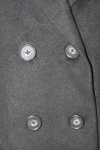 Splendid Womens Pea Coat Black Wool Blend Button Collared Long Sleeve Size S