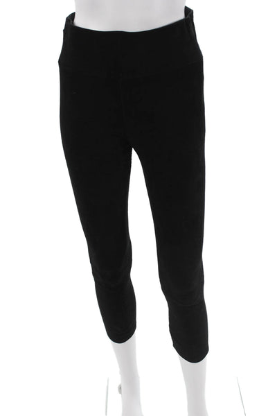 SPRWMN Womens Capri Leggings Black Lycra Spandex Size S