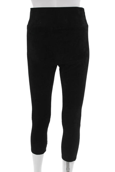 SPRWMN Womens Capri Leggings Black Lycra Spandex Size S