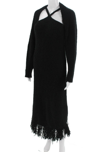 Something Navy Womens Maxi Sweater Dress Long Sleeve Black Size S