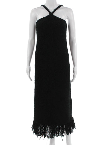 Something Navy Womens Maxi Sweater Dress Long Sleeve Black Size S