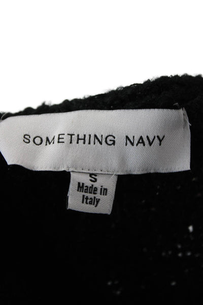 Something Navy Womens Maxi Sweater Dress Long Sleeve Black Size S