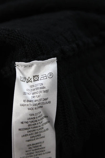 French Connection Women Bodycon Sweater Dress Black Long Sleeve Mockneck Size 6