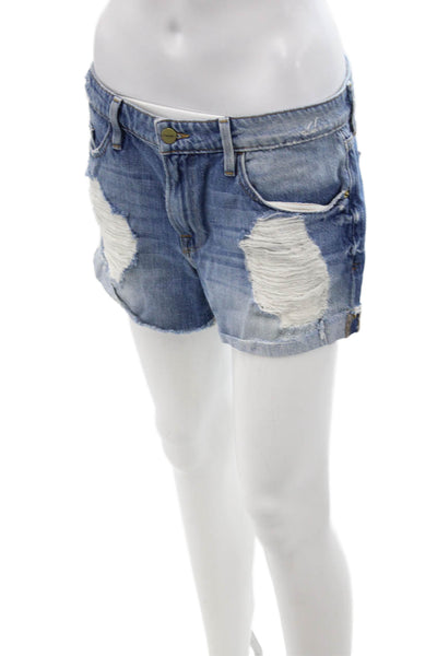 Frame Denim Unisex Blue Cotton Button Shorts Beach Size 27