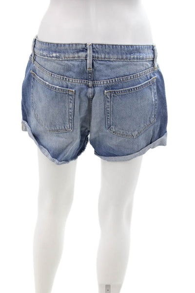 Frame Denim Unisex Blue Cotton Button Shorts Beach Size 27