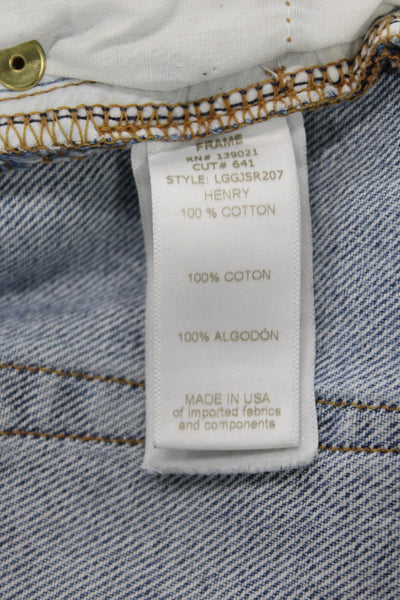 Frame Denim Unisex Blue Cotton Button Shorts Beach Size 27