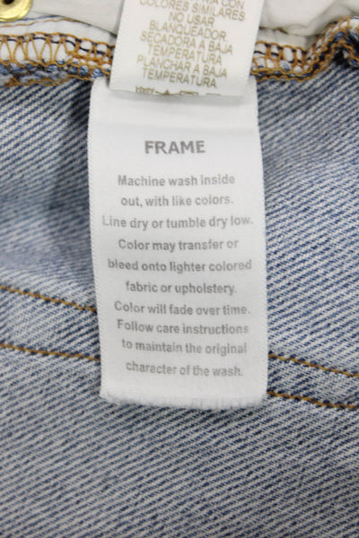 Frame Denim Unisex Blue Cotton Button Shorts Beach Size 27