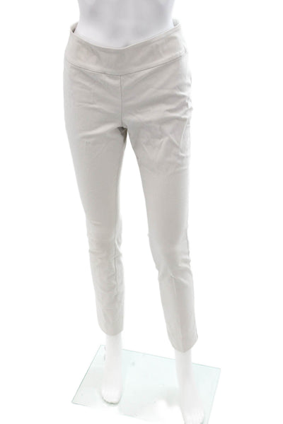 Nic + Zoe Womens Ankle Cropped Beige Pants Rayon Blend Size 4