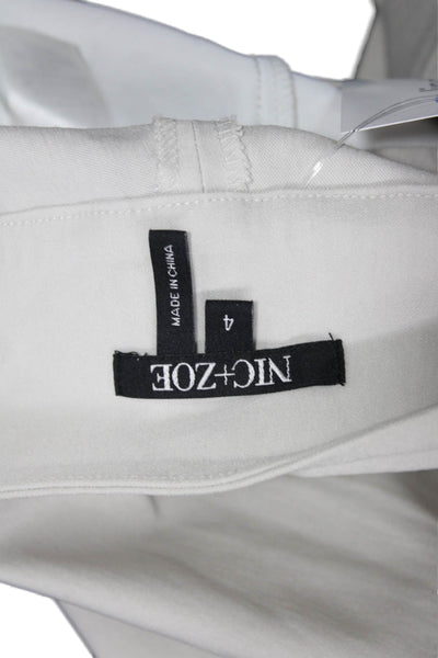 Nic + Zoe Womens Ankle Cropped Beige Pants Rayon Blend Size 4