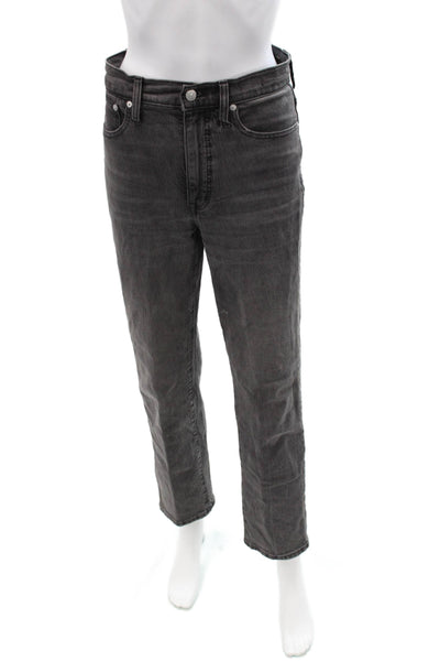 Madewell Unisex Ankle Cropped Straight High Waist Dark Gray Jeans Size 25