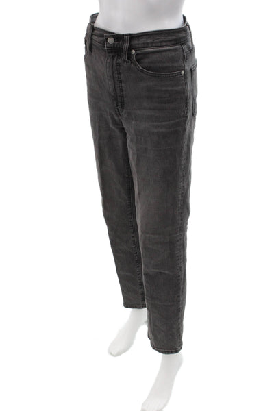 Madewell Unisex Ankle Cropped Straight High Waist Dark Gray Jeans Size 25