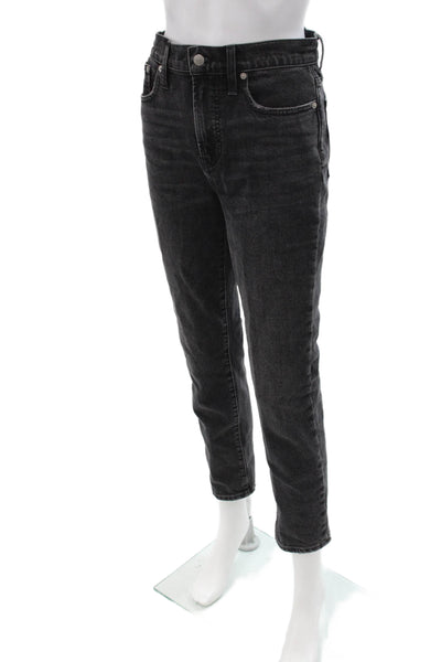 Madewell Women Ankle Cropped Mid Rise Dark Gray Jeans Size 25