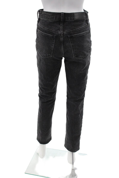 Madewell Women Ankle Cropped Mid Rise Dark Gray Jeans Size 25