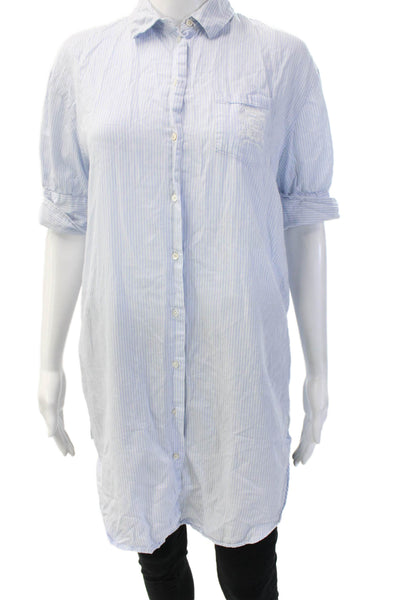 Scotch & Soda Women Striped Button-Up Tunic Light Blue Size S