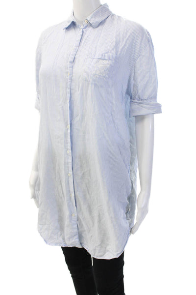 Scotch & Soda Women Striped Button-Up Tunic Light Blue Size S