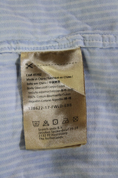 Scotch & Soda Women Striped Button-Up Tunic Light Blue Size S