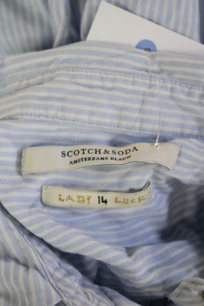 Scotch & Soda Women Striped Button-Up Tunic Light Blue Size S