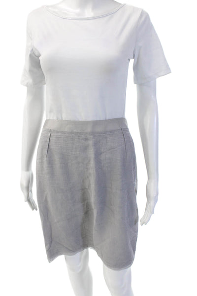 Shiatzy Chen Women A-Line Skirt Gray Cotton Short Size 44