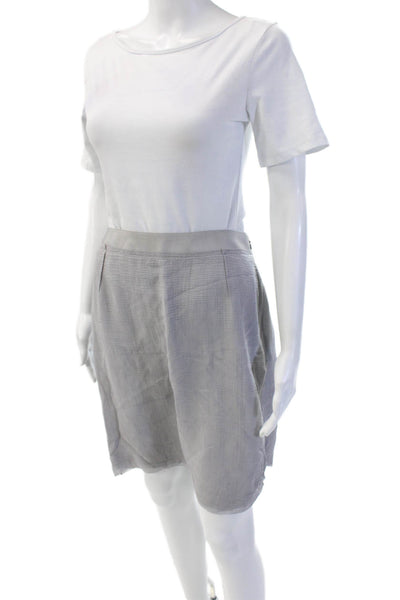 Shiatzy Chen Women A-Line Skirt Gray Cotton Short Size 44