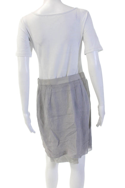 Shiatzy Chen Women A-Line Skirt Gray Cotton Short Size 44