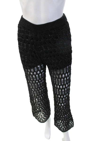 Zara Womens Black Cropped Pants Polyester Size S