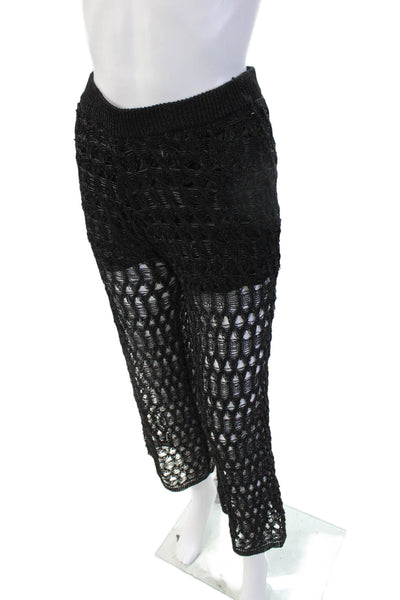 Zara Womens Black Cropped Pants Polyester Size S
