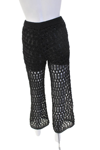 Zara Womens Black Cropped Pants Polyester Size S