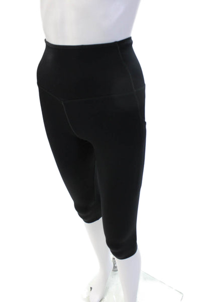 Nike Womens Capri Leggings Black Nylon Spandex Zip Size XS