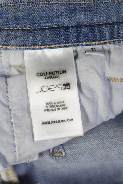 Joes Jeans Womens Cropped Paperbag Pants Light Blue Drawstring Size 24