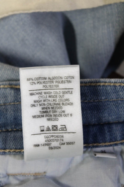 Joes Jeans Womens Cropped Paperbag Pants Light Blue Drawstring Size 24