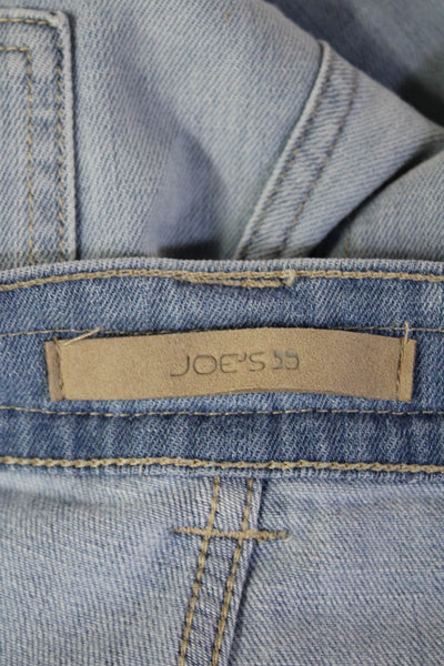 Joes Jeans Womens Cropped Paperbag Pants Light Blue Drawstring Size 24