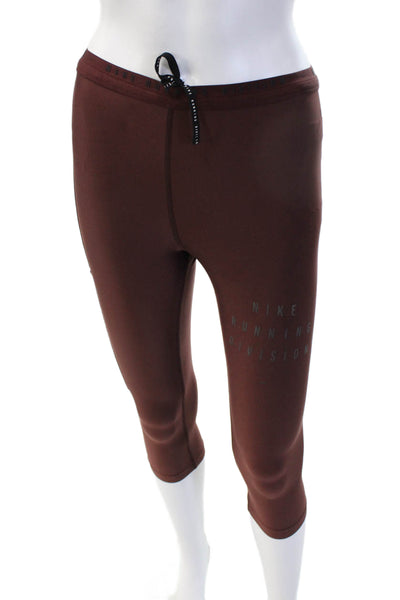 Nike Unisex Capri Leggings Brown Drawstring Sports Size XS