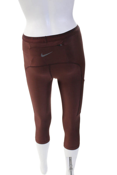 Nike Unisex Capri Leggings Brown Drawstring Sports Size XS