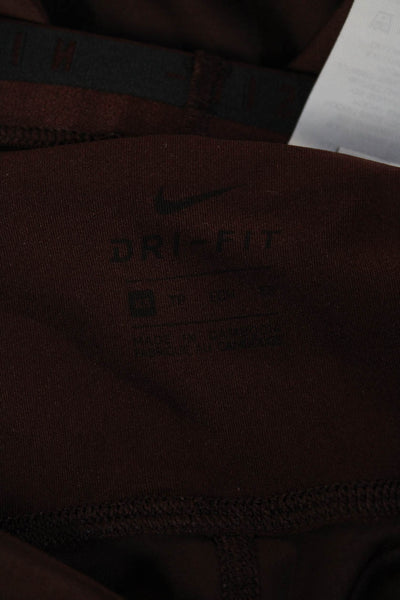 Nike Unisex Capri Leggings Brown Drawstring Sports Size XS