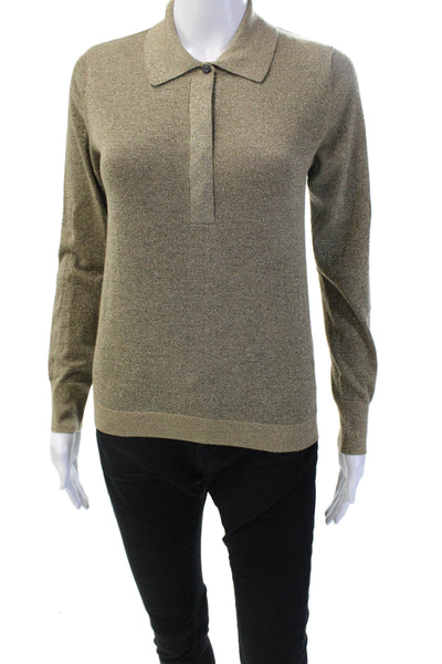 Cefinn Unisex Beige Collared Button Pullover Wool Sweater Size XS