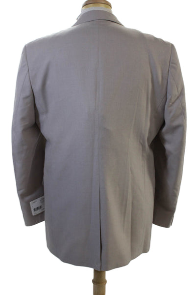 Wall Street Mens Beige Cotton Suit Jacket Long Sleeve Size 42