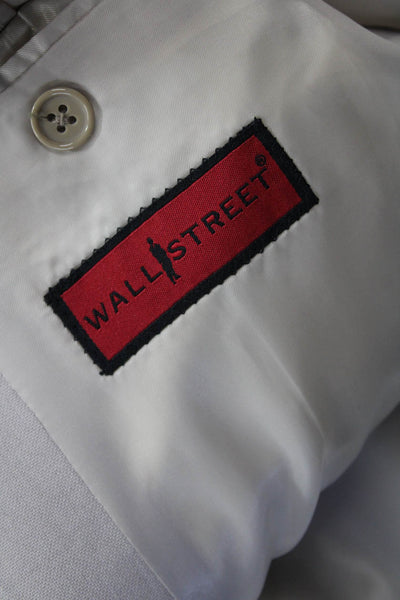 Wall Street Mens Beige Cotton Suit Jacket Long Sleeve Size 42